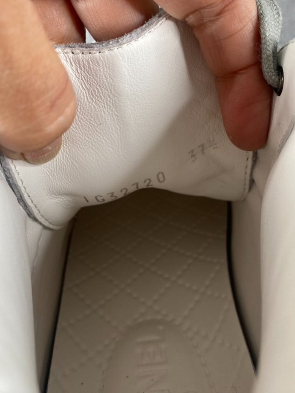 Chanel Grey Silver Suede Rubber CC High Top Sneakers Size 37.5 - Picture 10 of 12